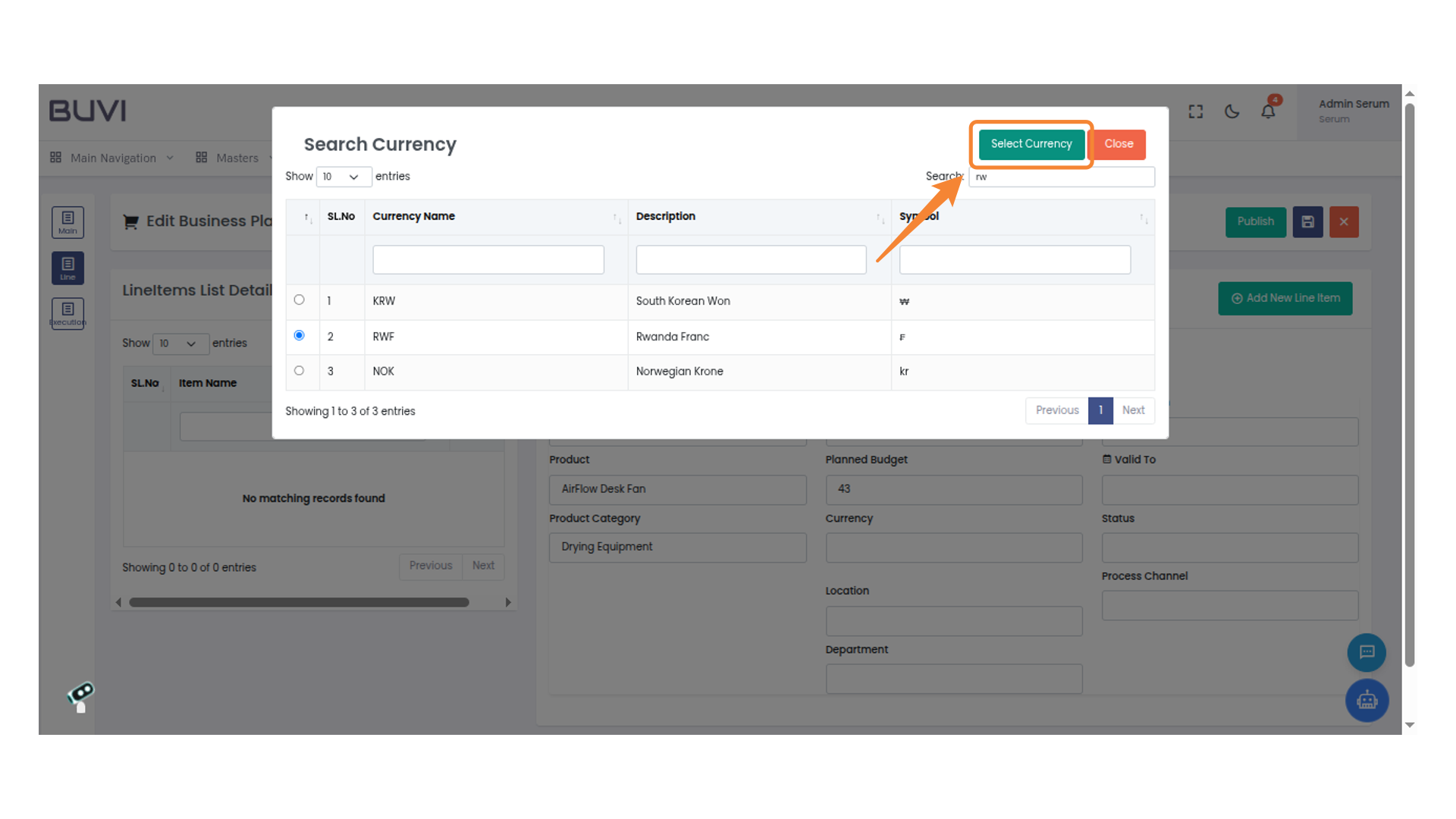 Select Currency Confirmation