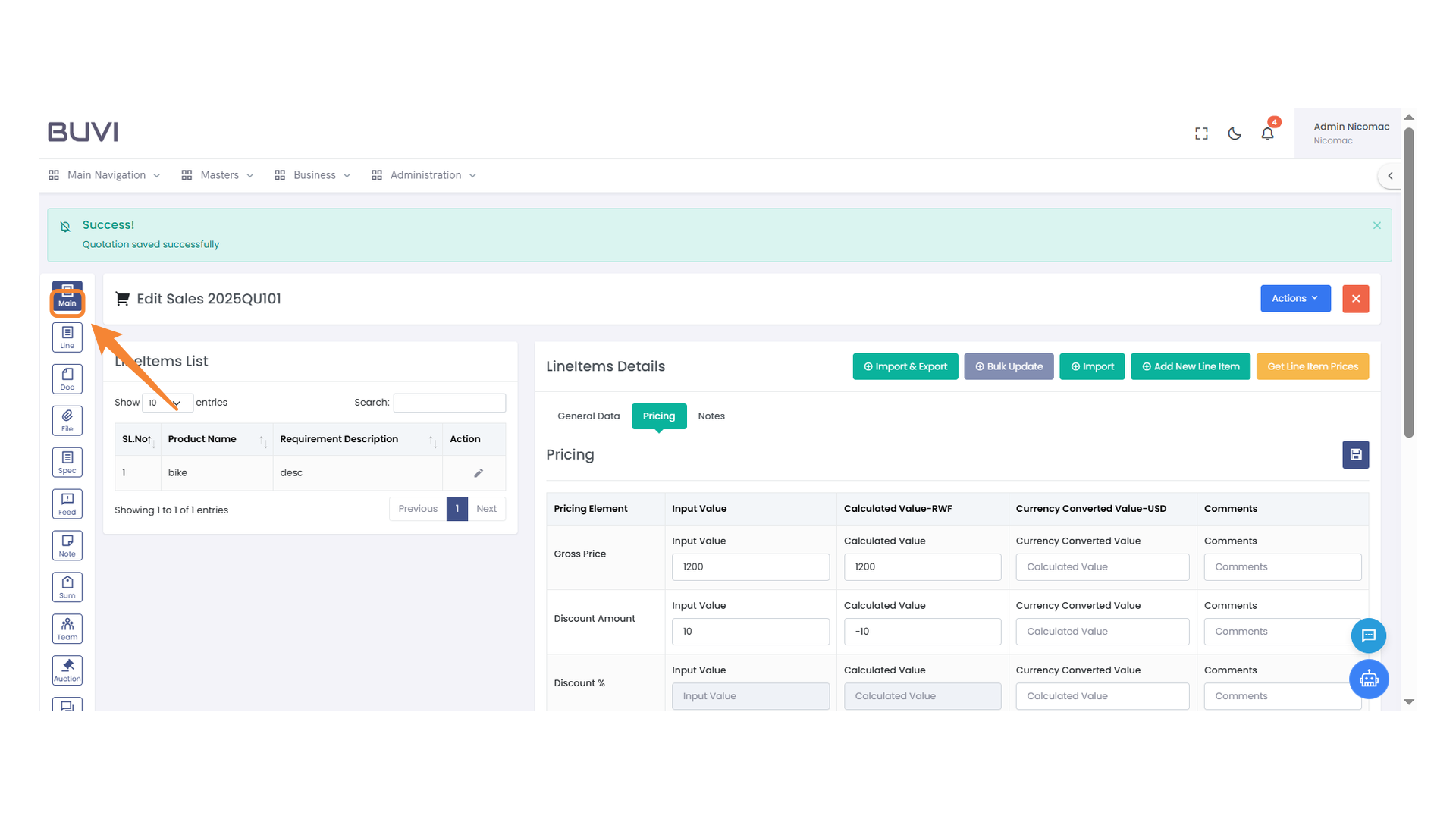 Main Navigation Icon