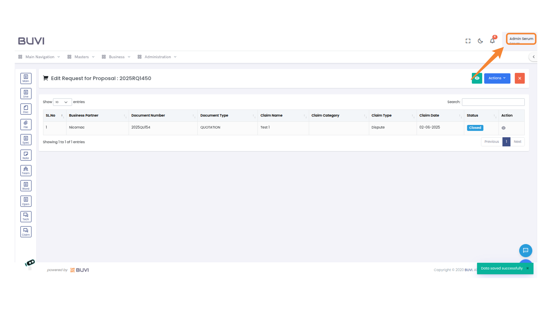 Log out from the application