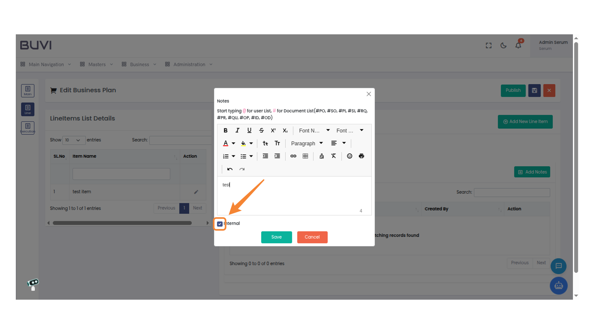 Mark Note as Internal