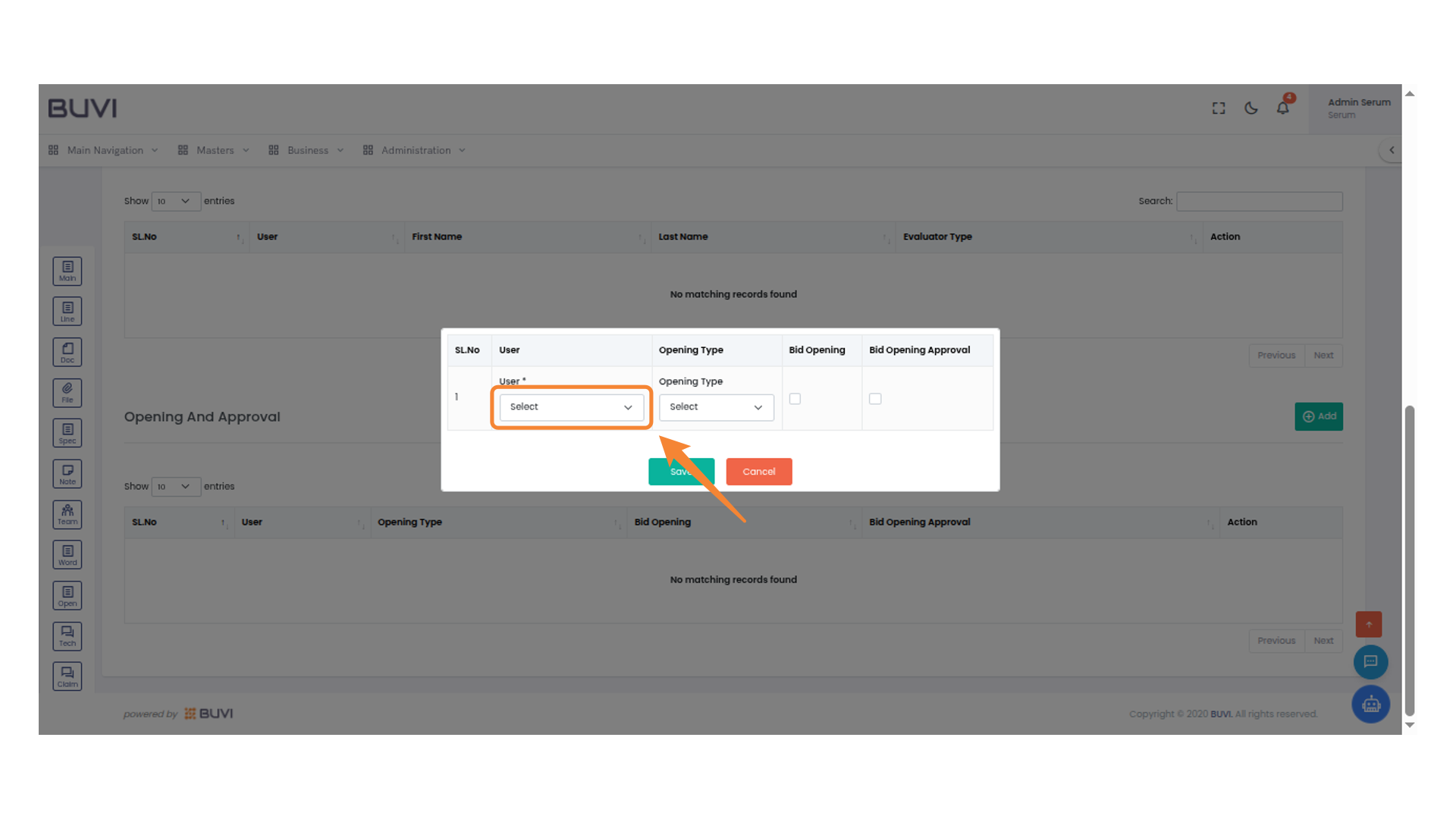 Select User Dropdown