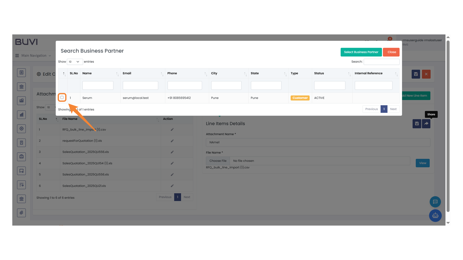 Select Entry Checkbox