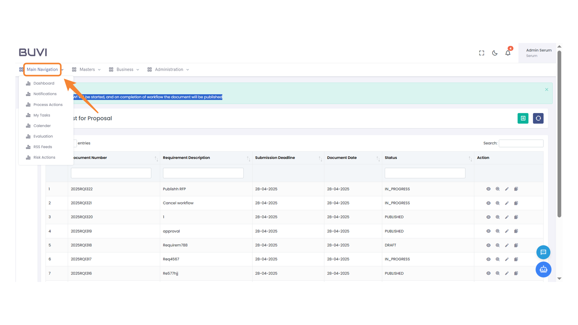 Navigation Menu Access Point