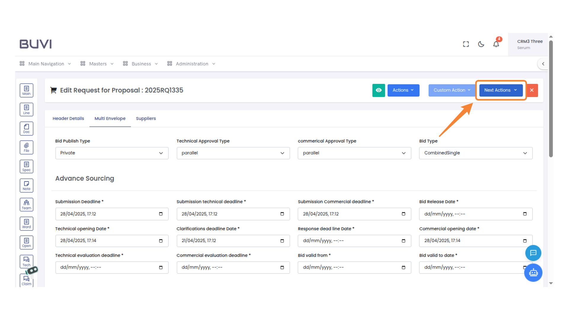 Click on Next Action