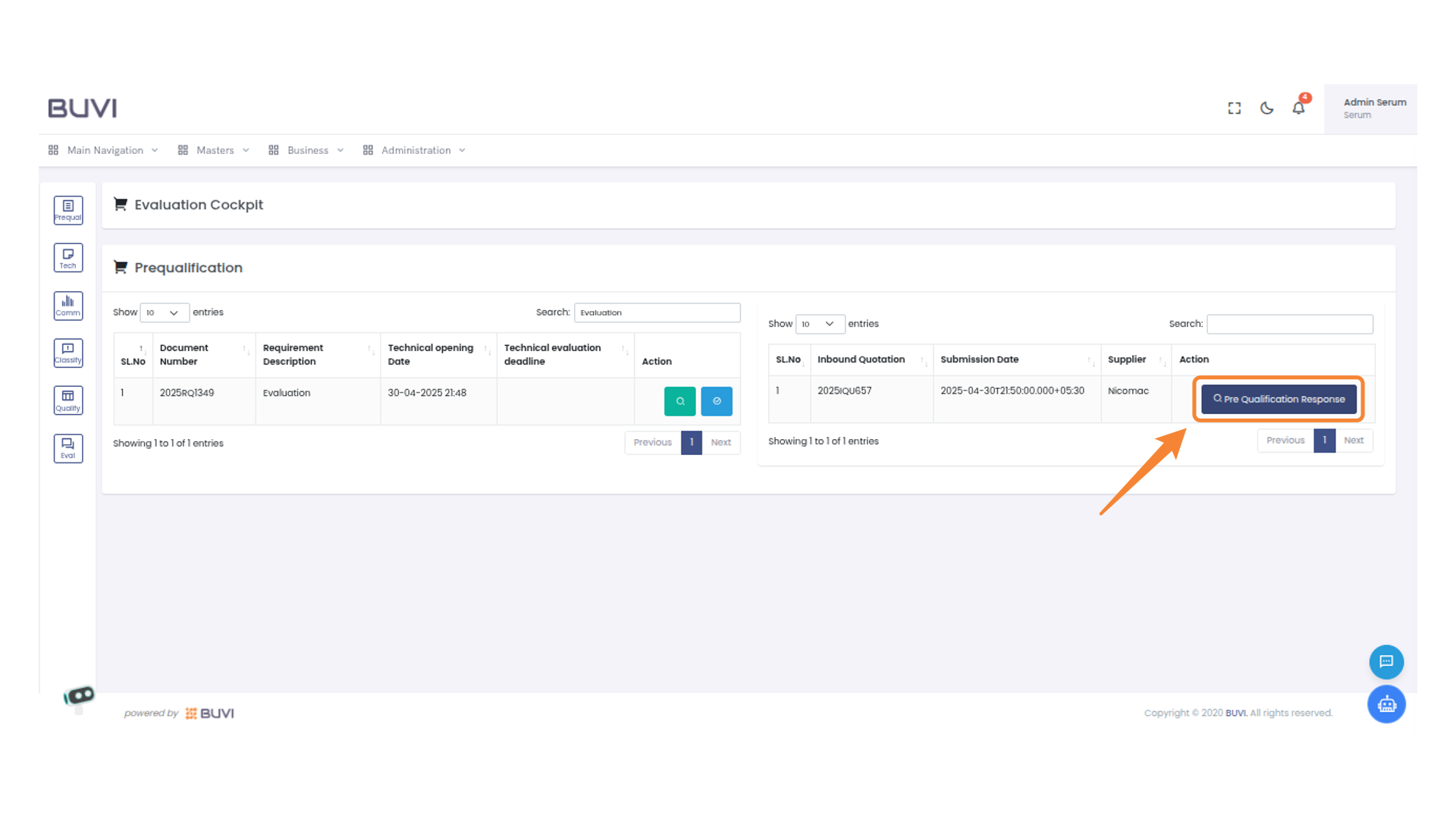 Pre Qualification Action