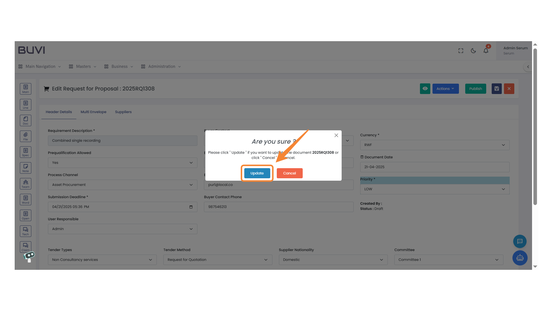 Confirmation Dialog Box