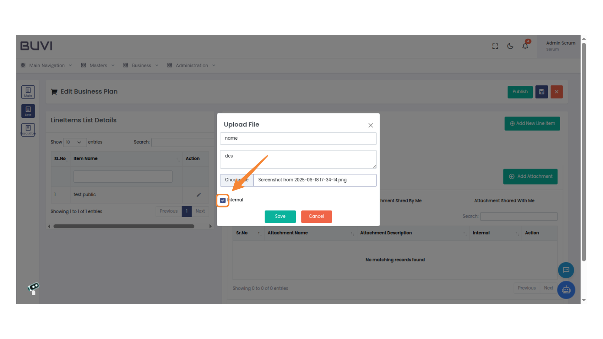 Toggle Internal Option