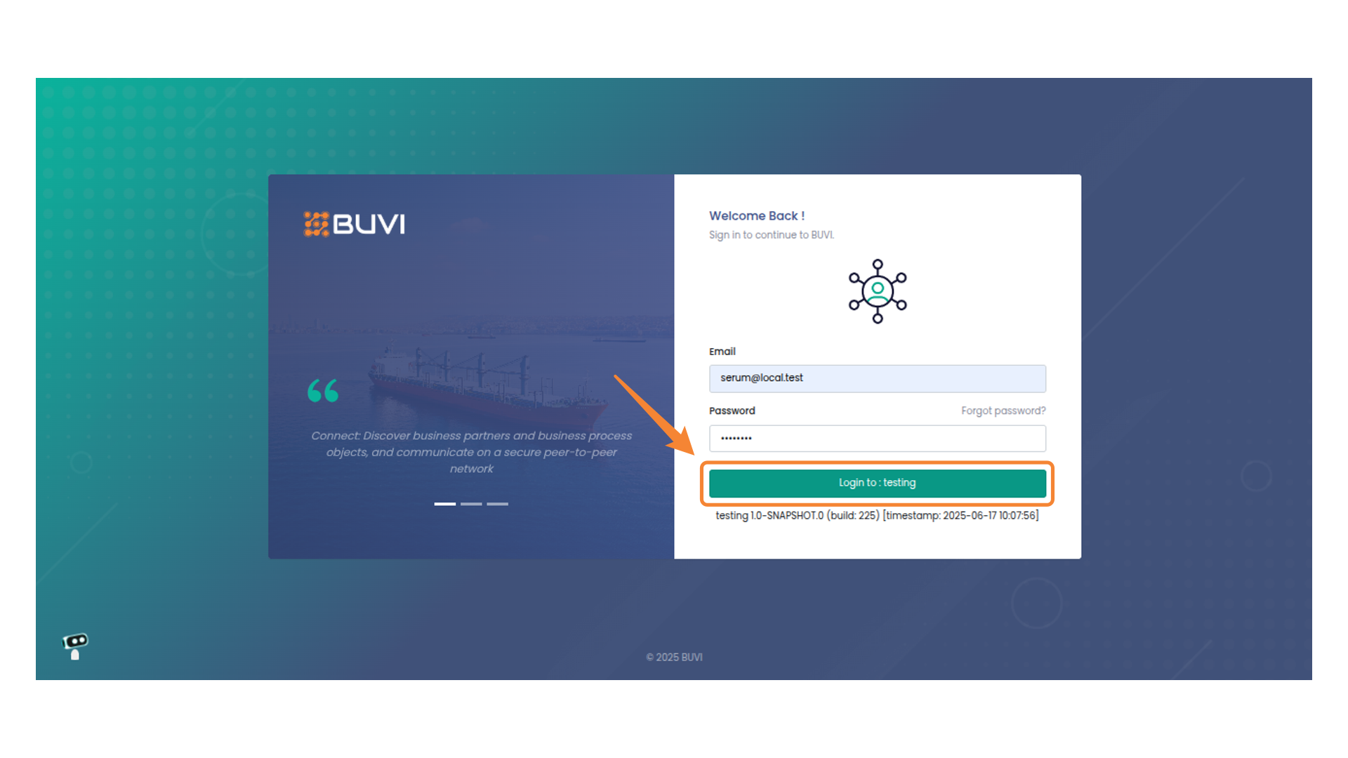Login to the application