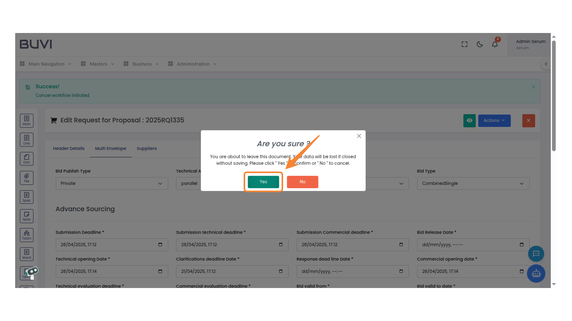 Confirmation Dialogue