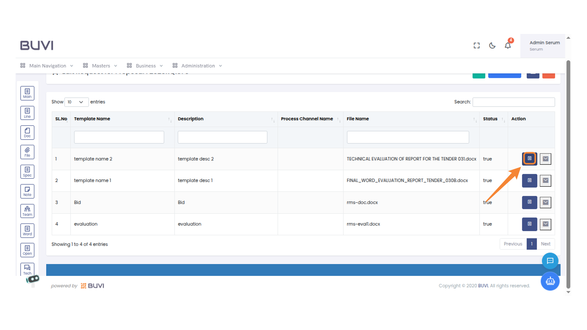 Action Button for Document