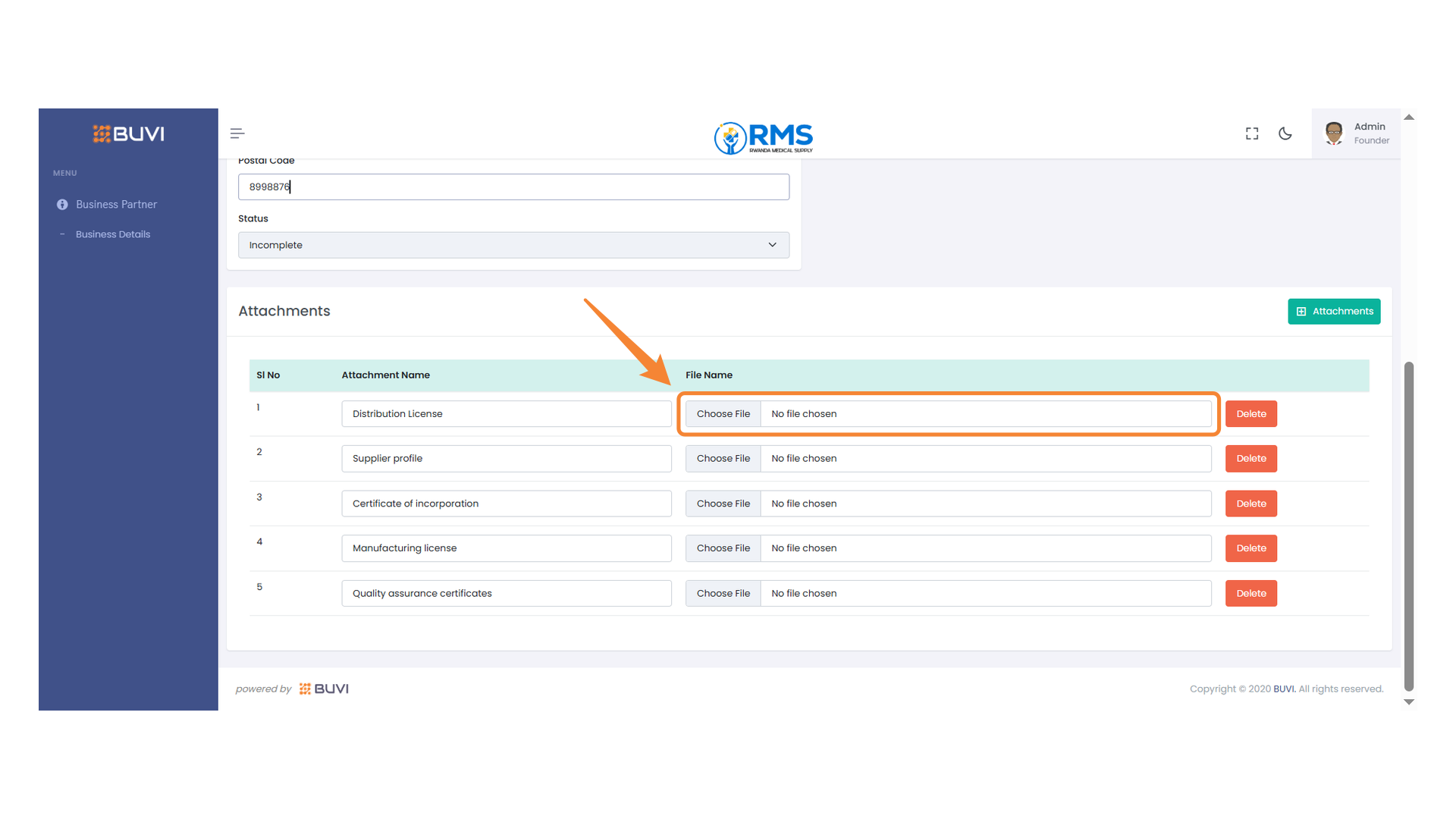 Upload Manufacturing License