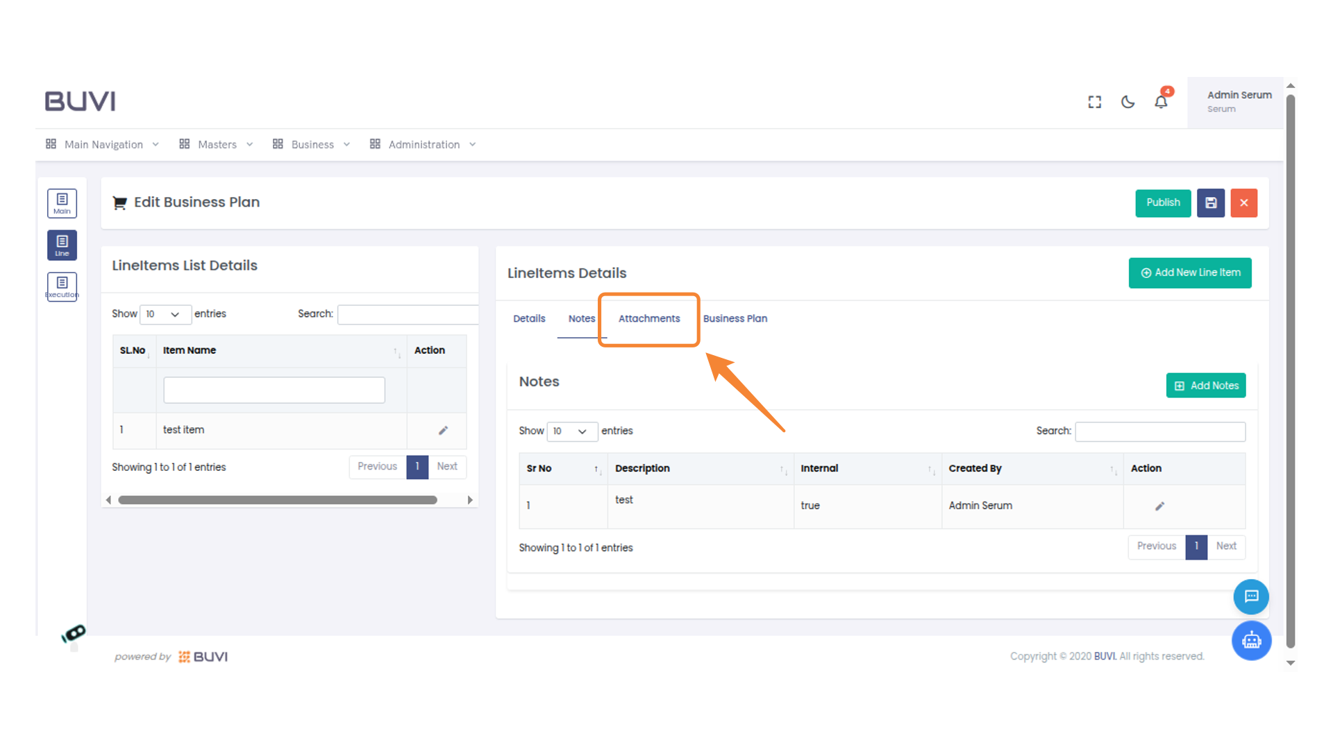 Access Attachments Tab
