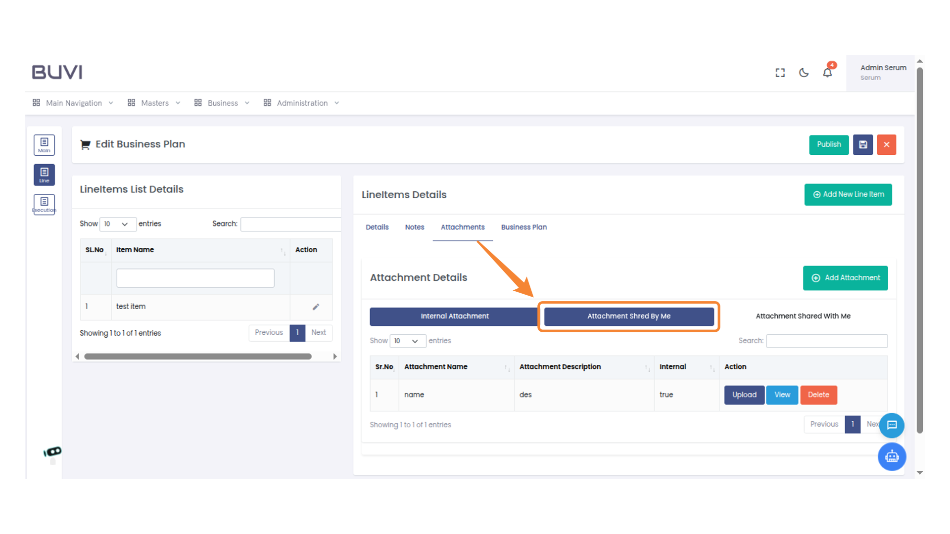 Select the Attachment Tab