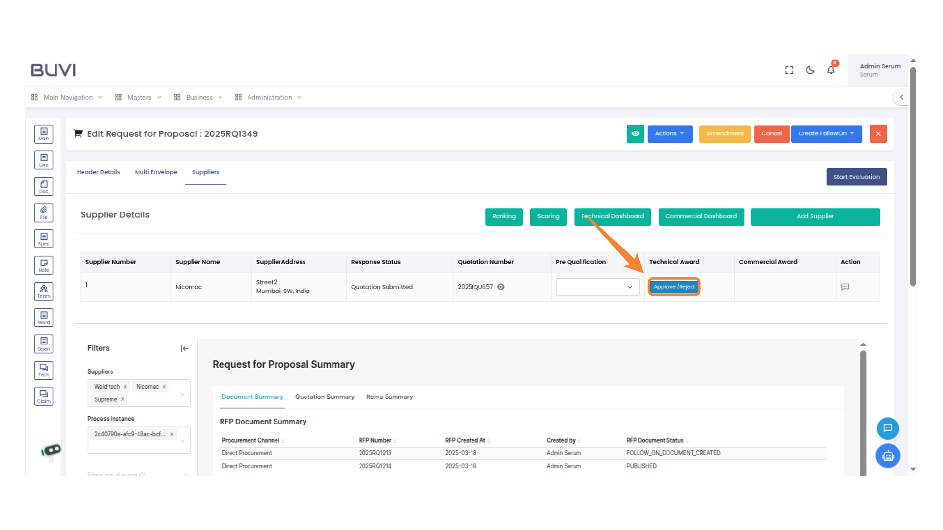 Approval Decision Button