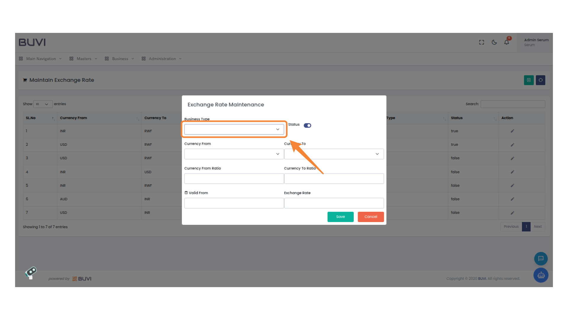 Select Business Type