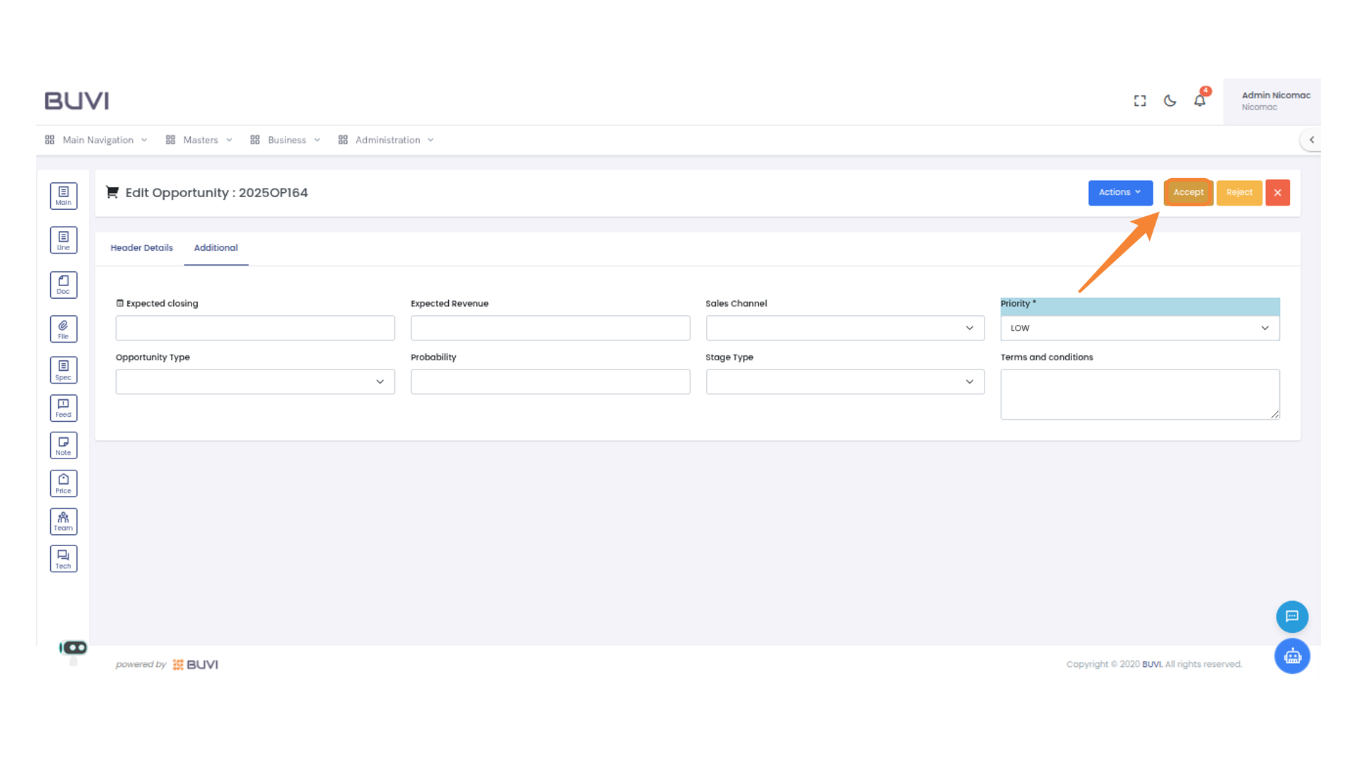 Accept Button Highlighted