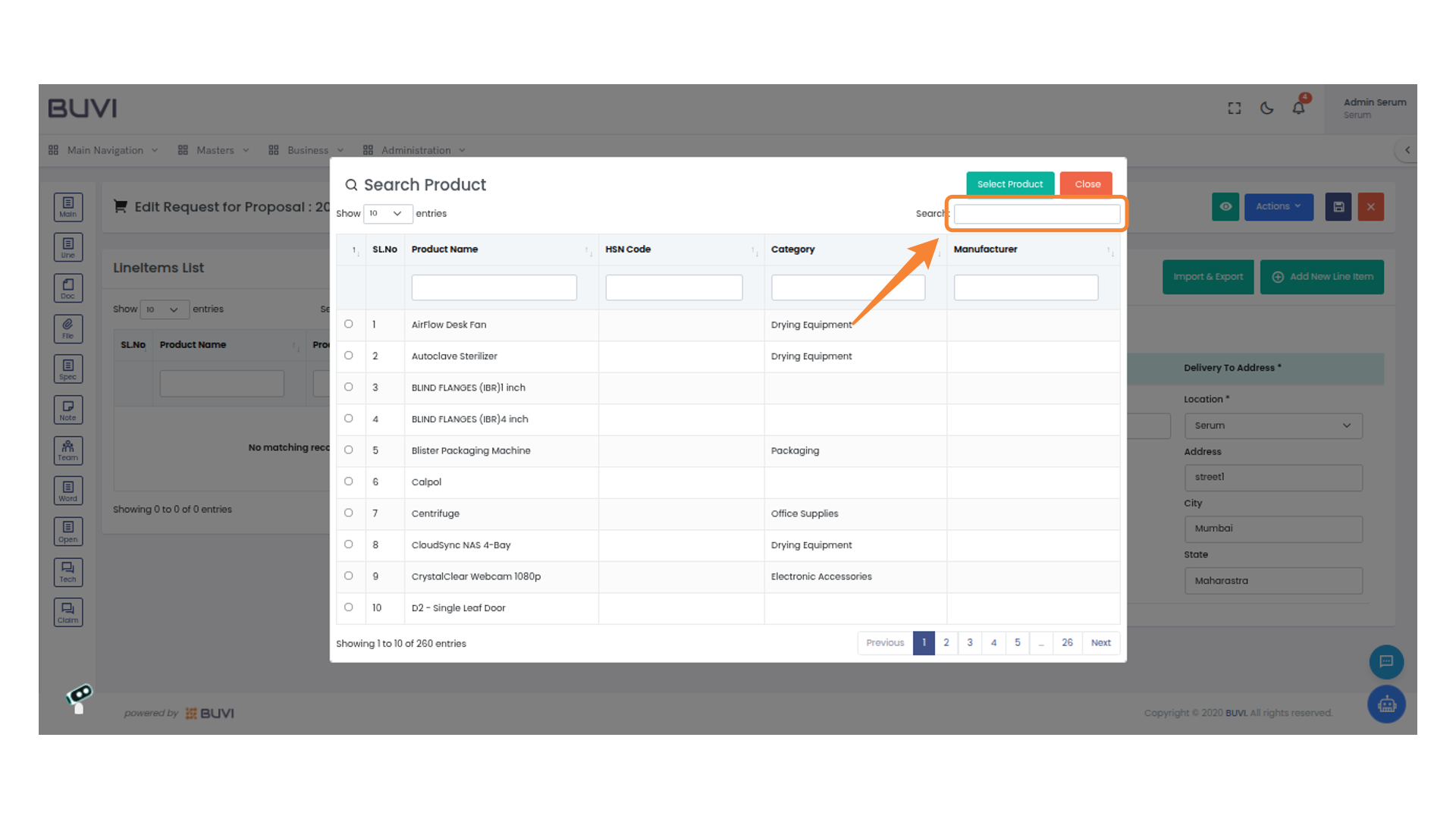 Initiate a Product Search