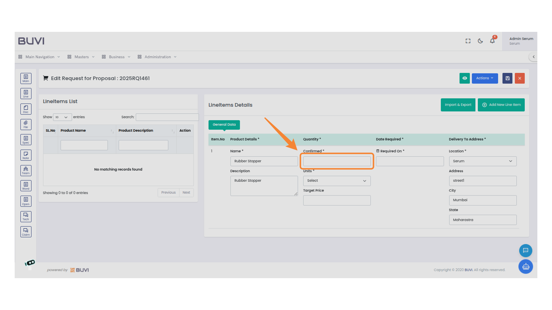 Select Item Confirmation