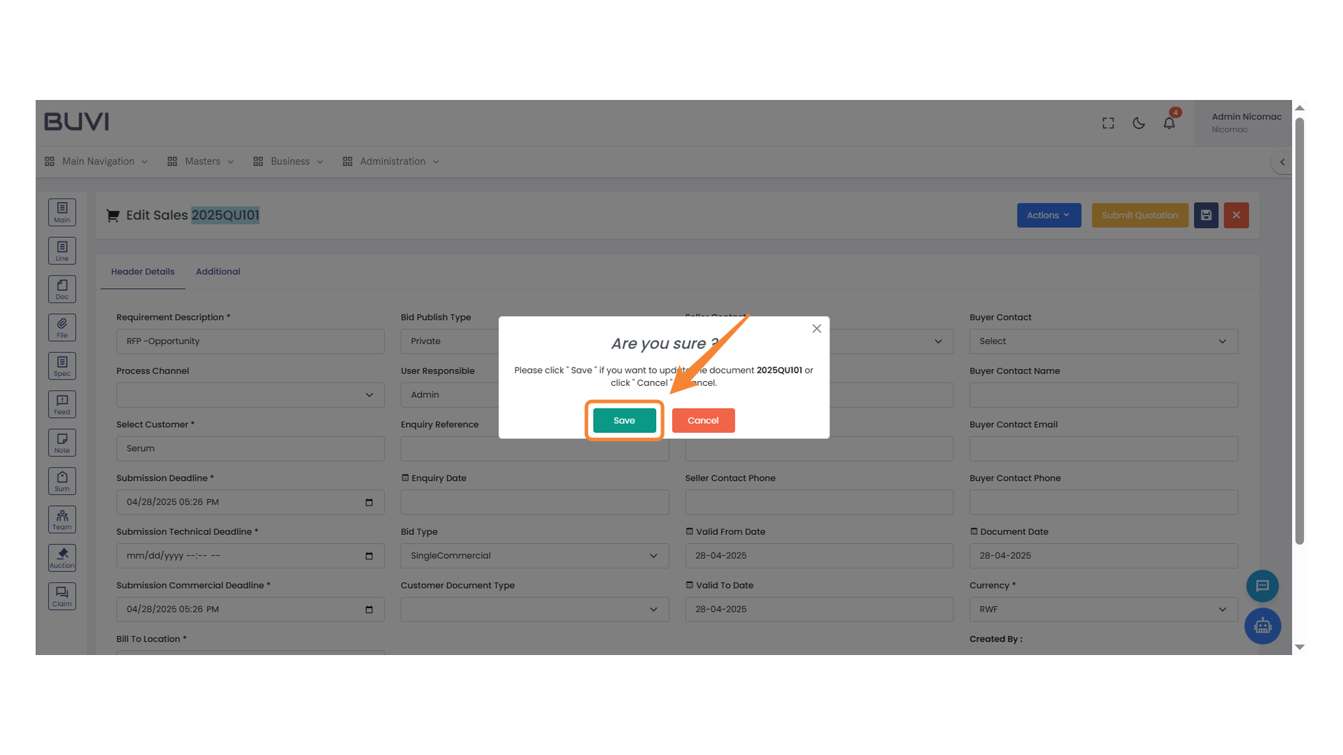Confirmation Dialog Box
