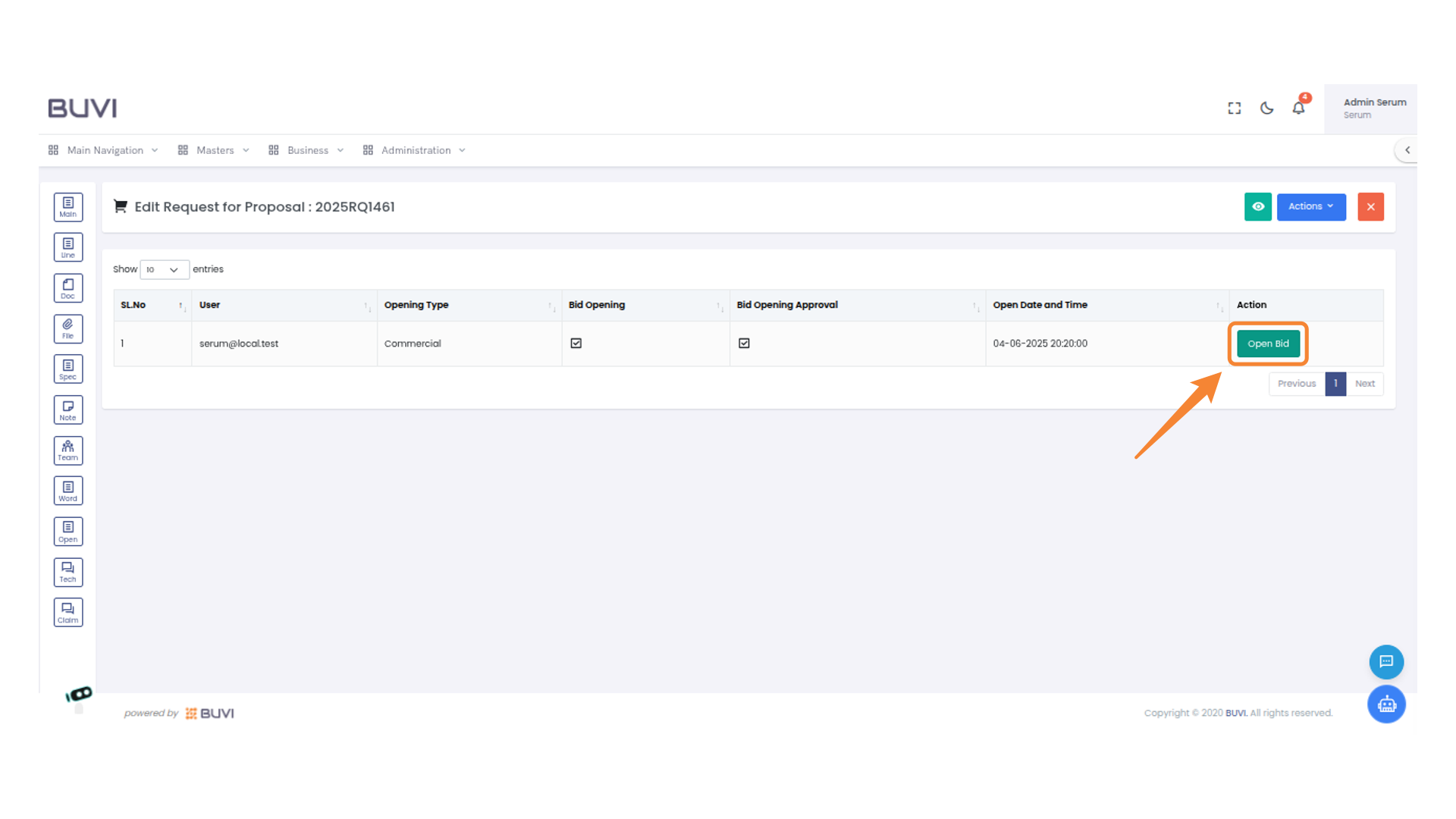 Initiate Bid Process