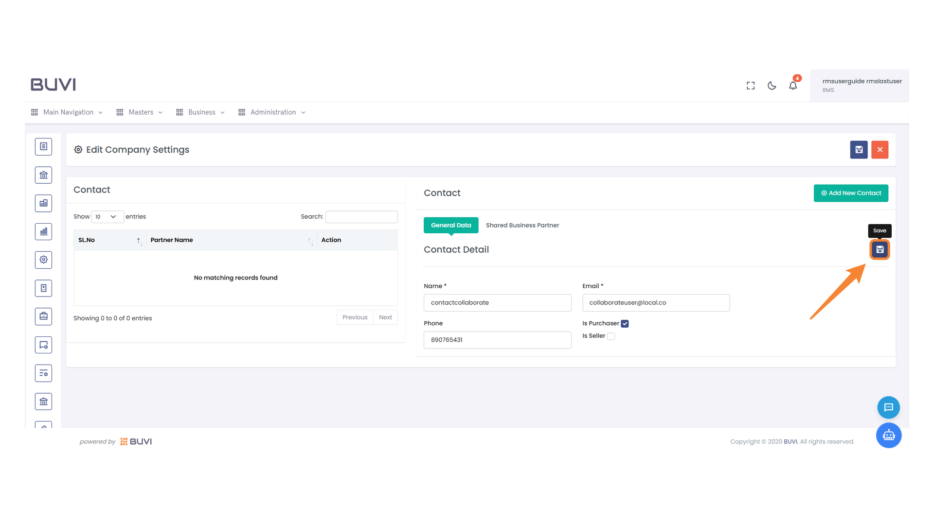 Save Contact Information