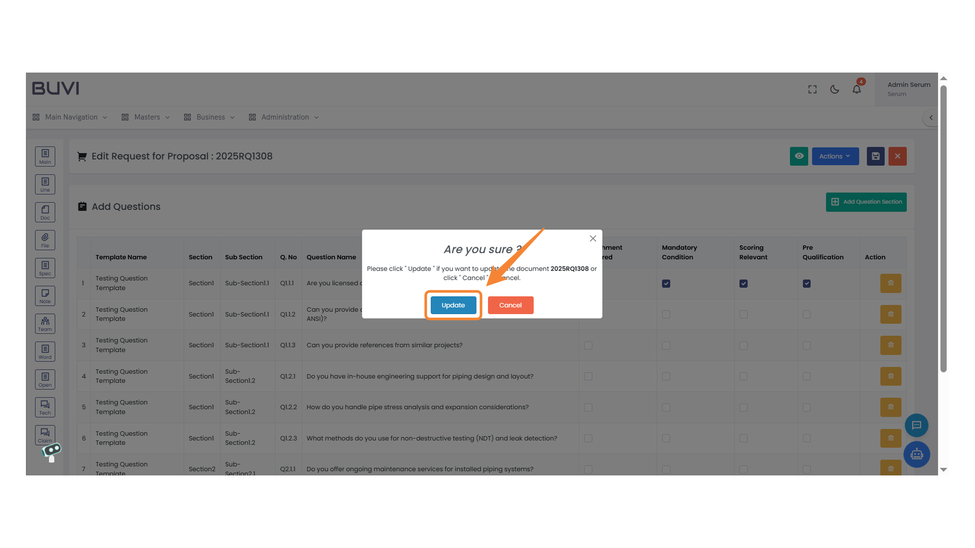 Confirmation Dialog Box
