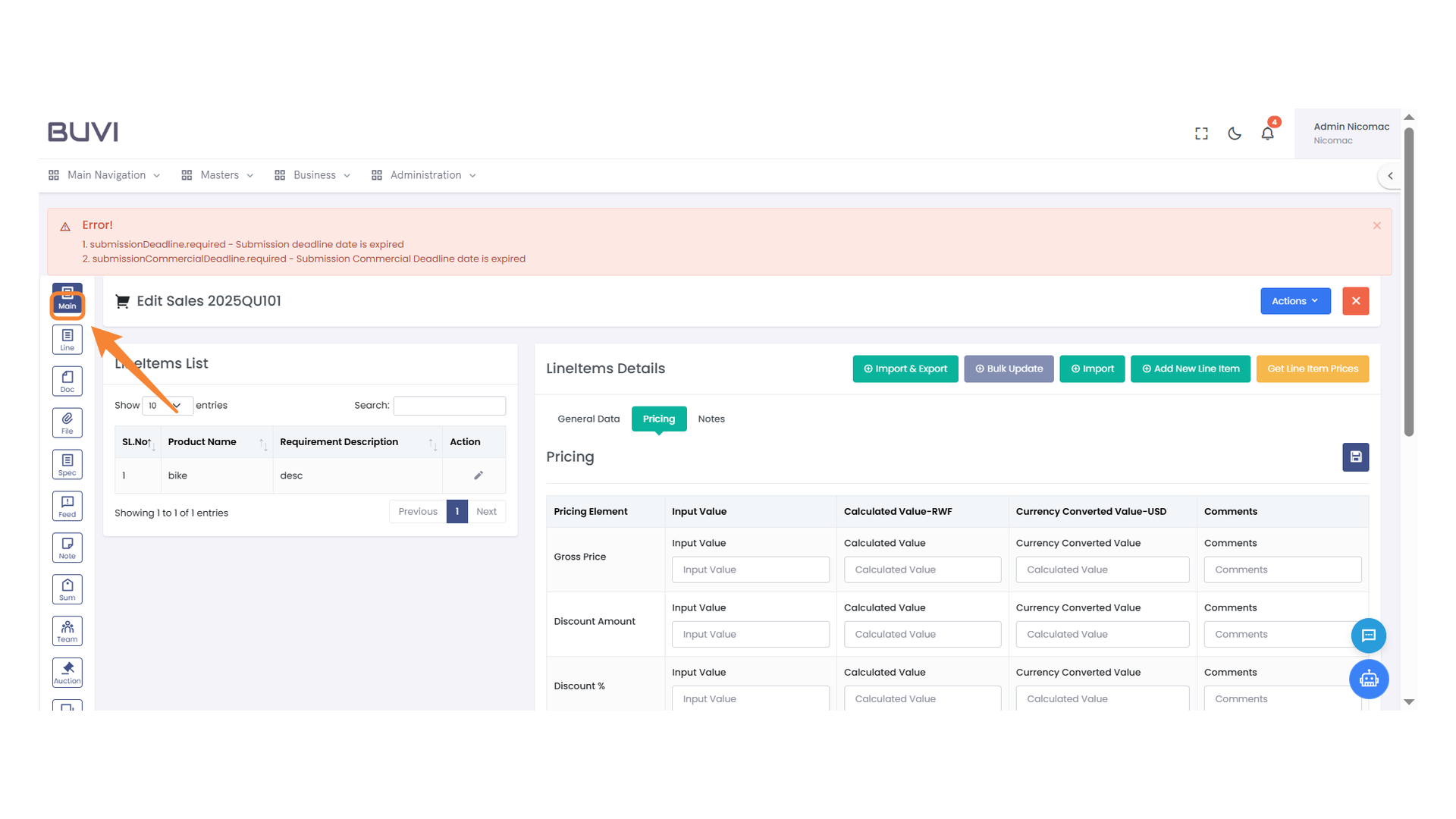 Main Navigation Icon