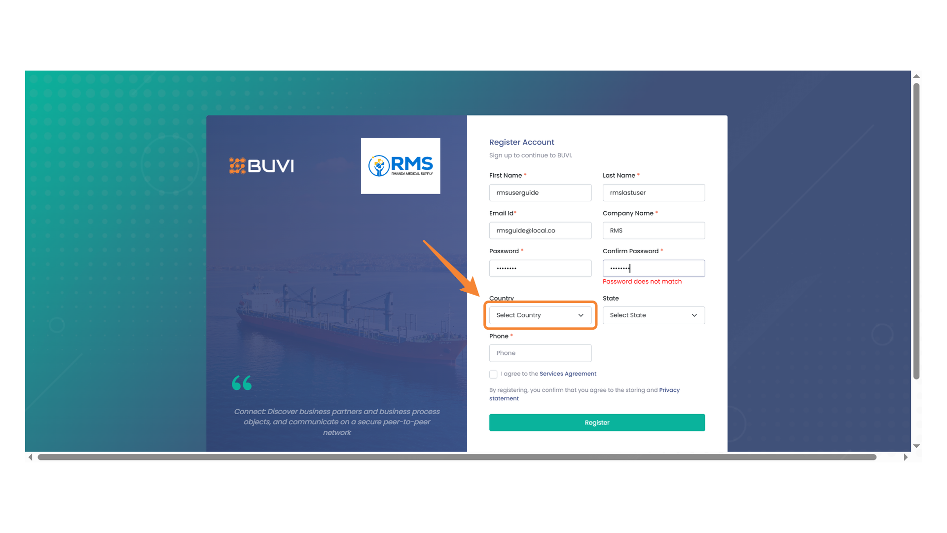 Country Selection Field