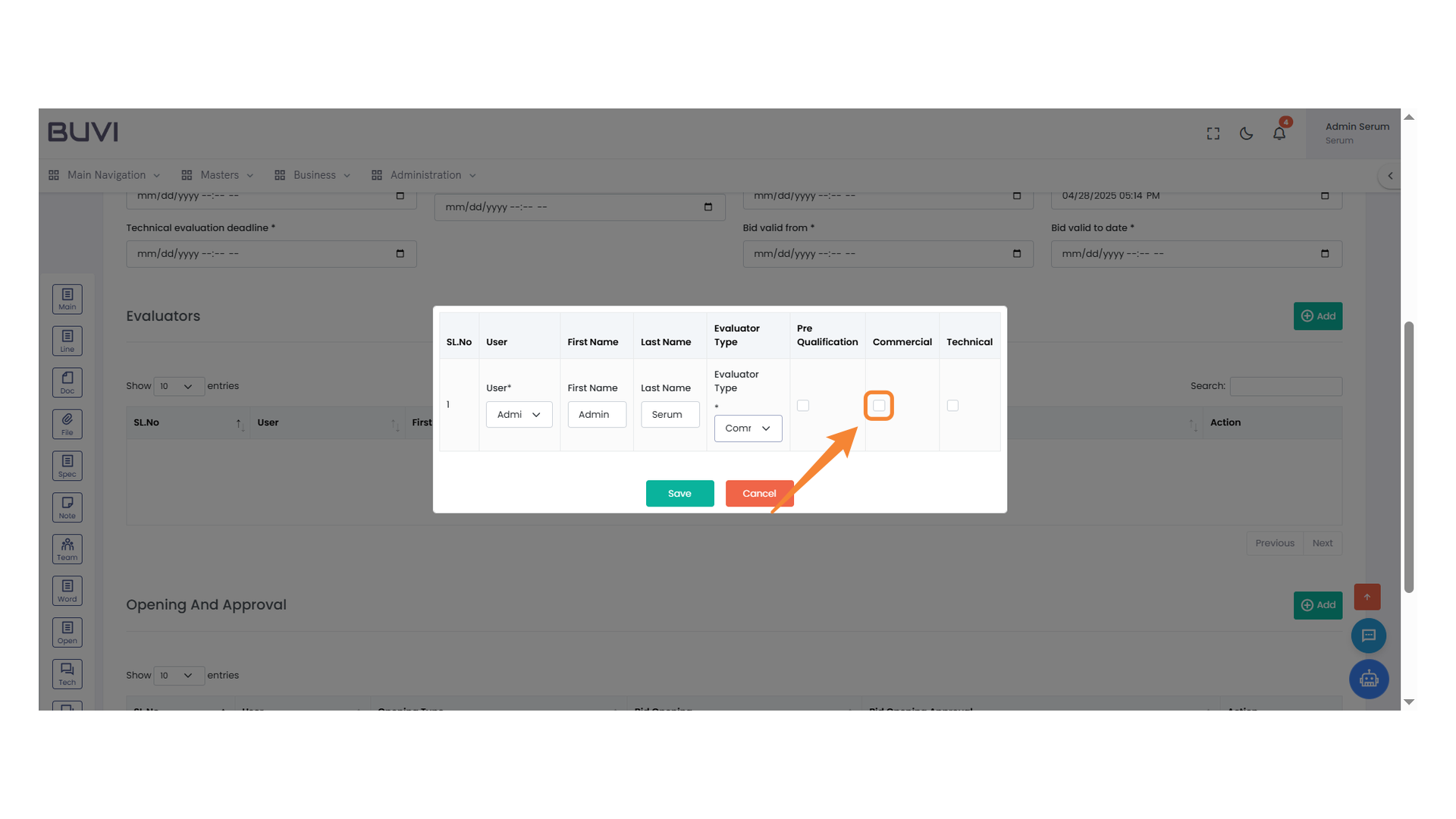 Commercial Evaluation Checkbox