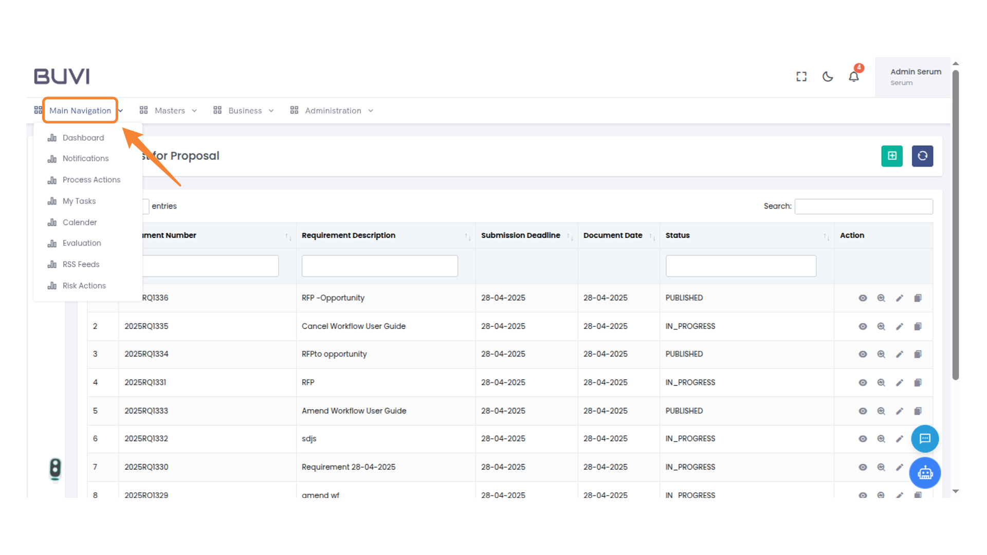 Main Navigation Menu