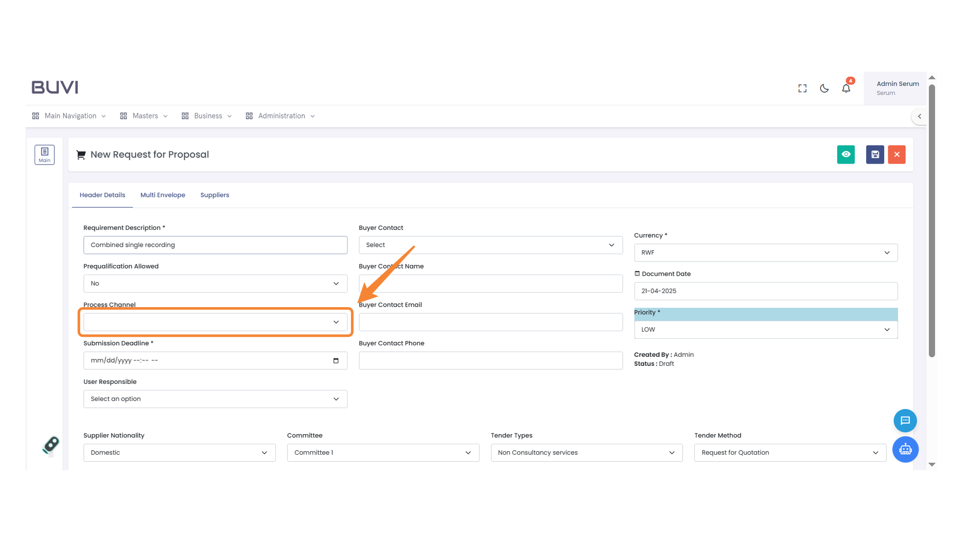 Process Channel Field