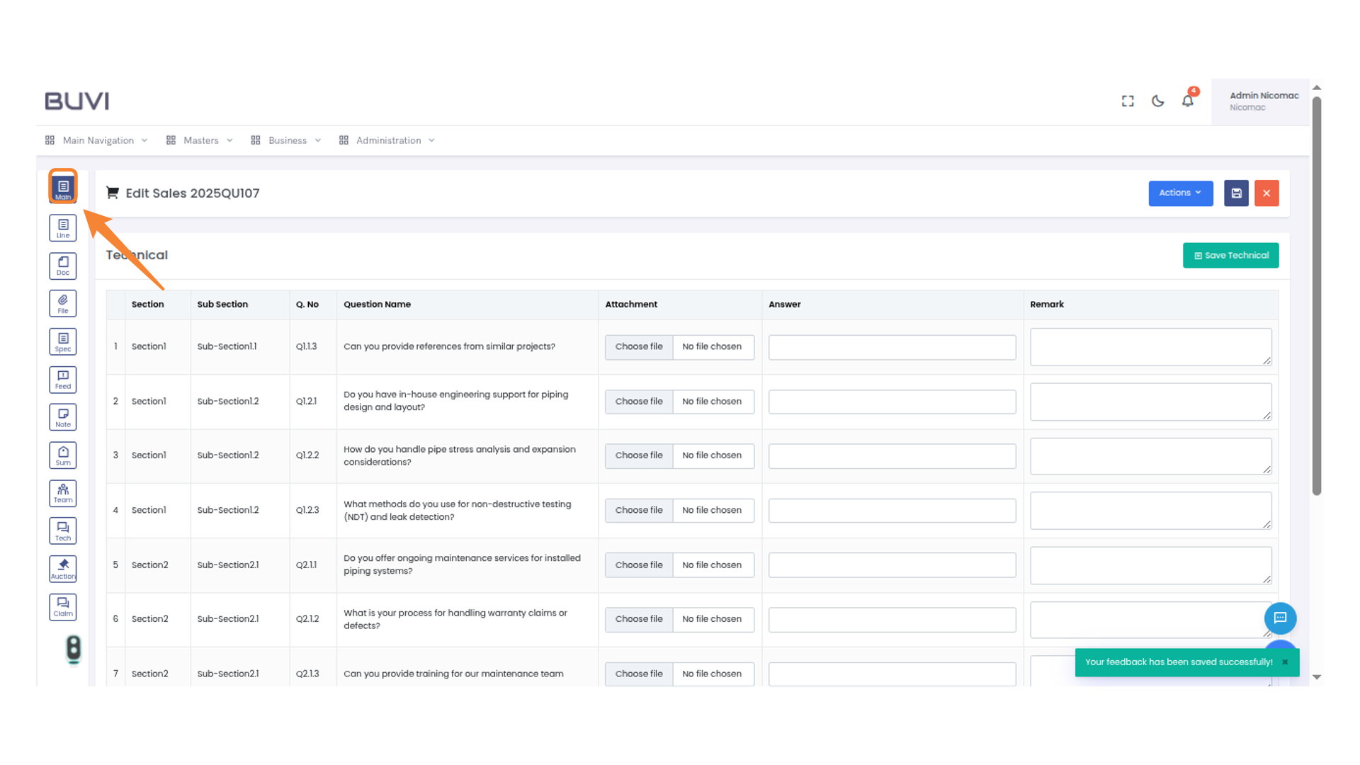 Main Navigation Button