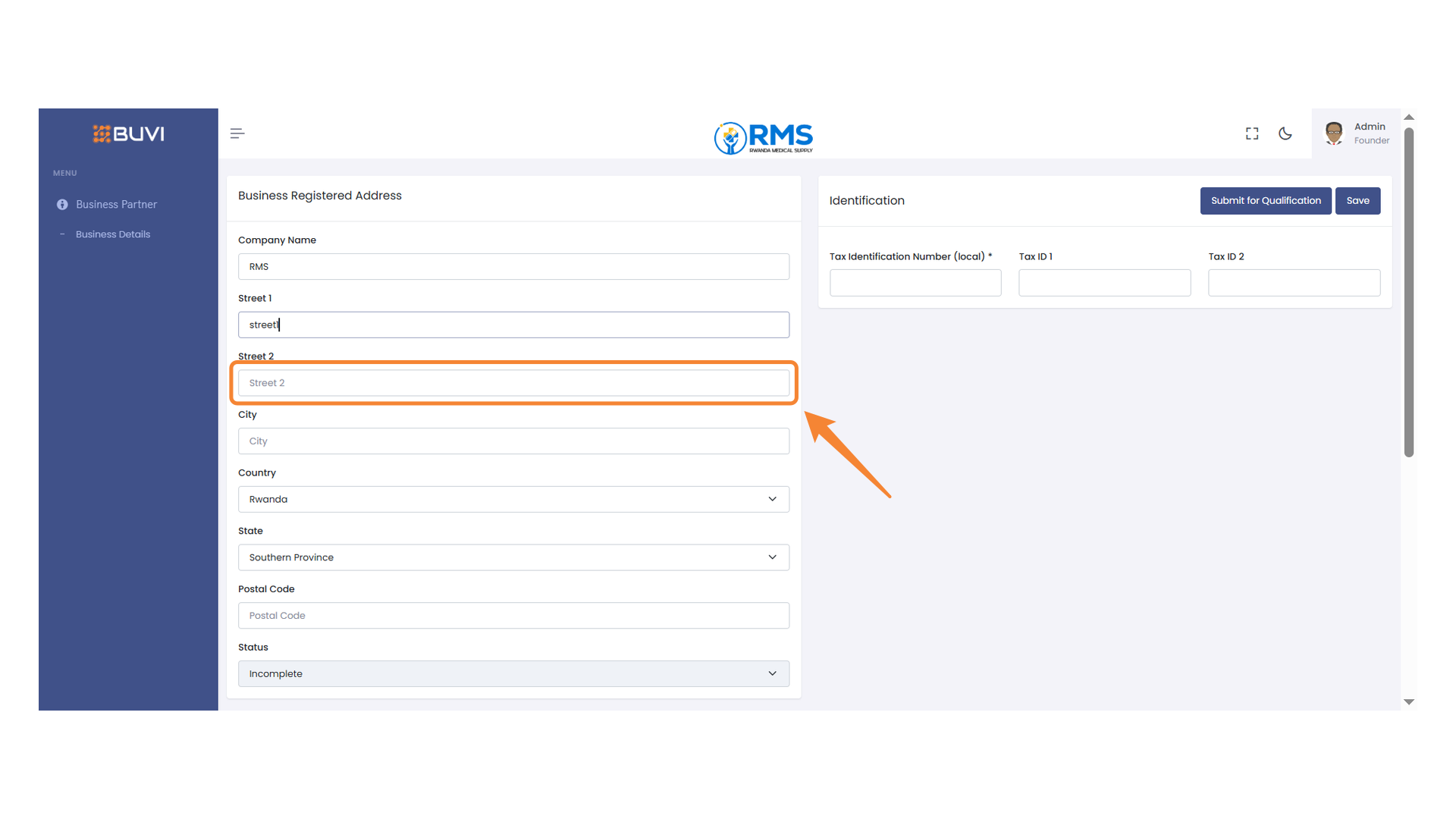 Street 2 Address Field