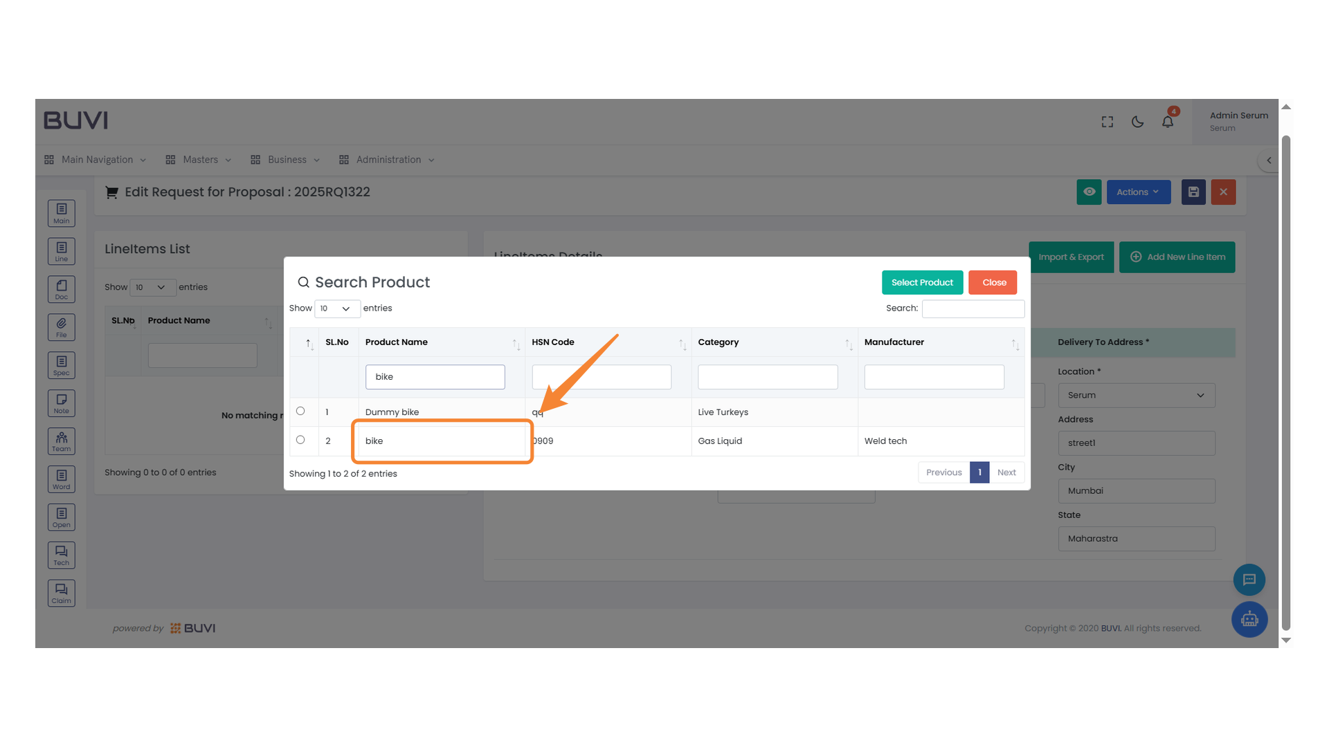 Product Selection Highlight
