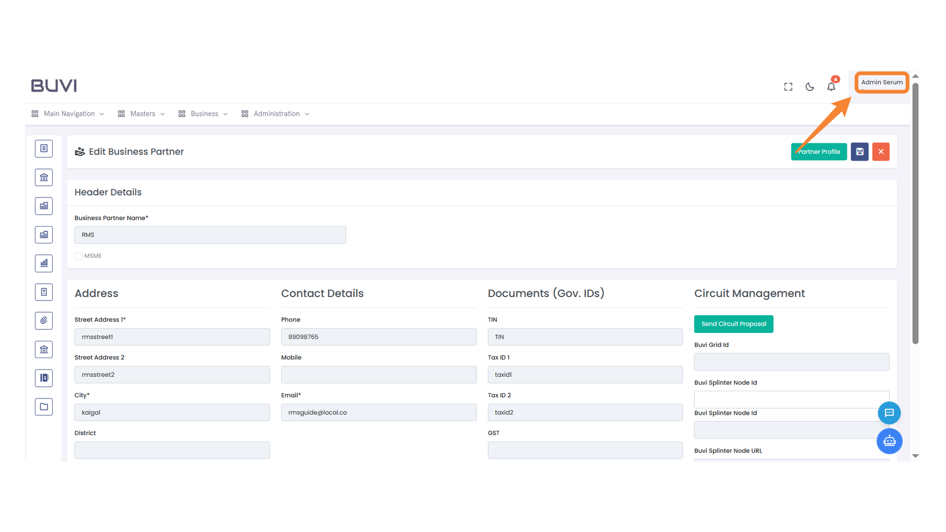 User Profile Section