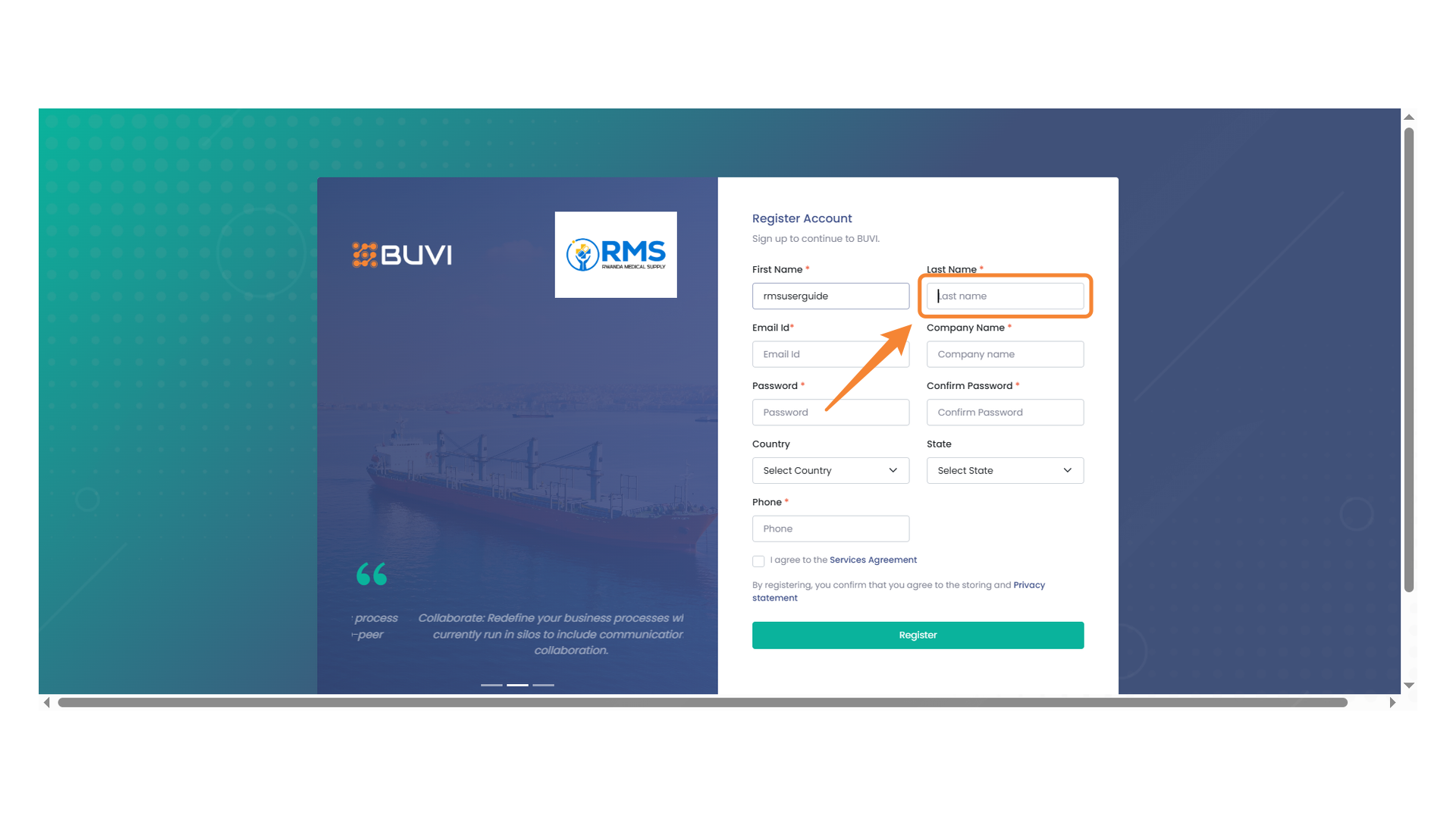 Last Name Input Field