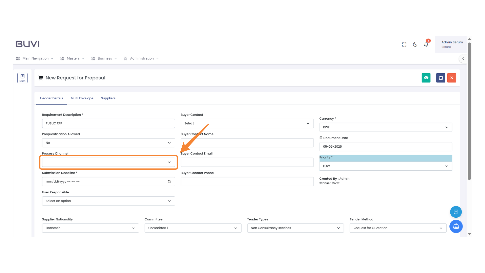 Process Channel Selection