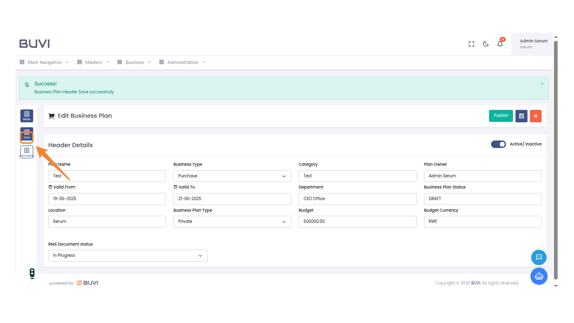 Activate the Line View
