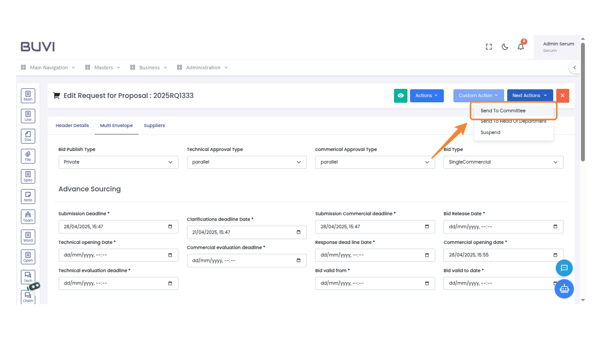 Send to Committee Option