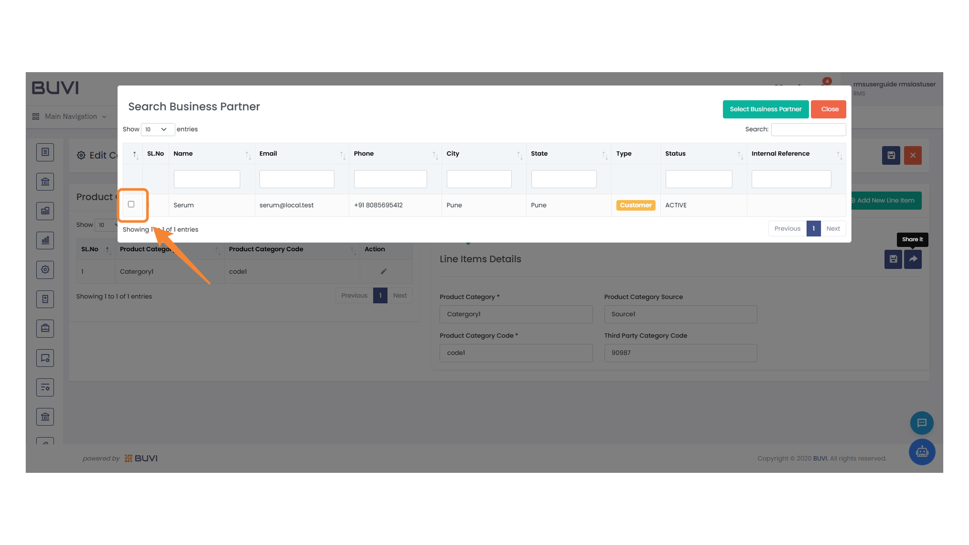 Select Item Checkbox