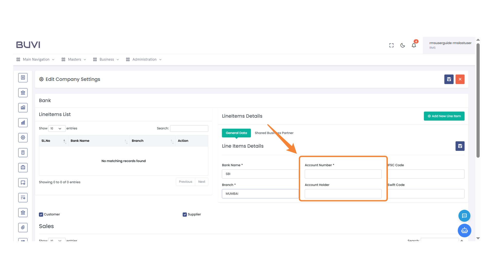Account Information Entry