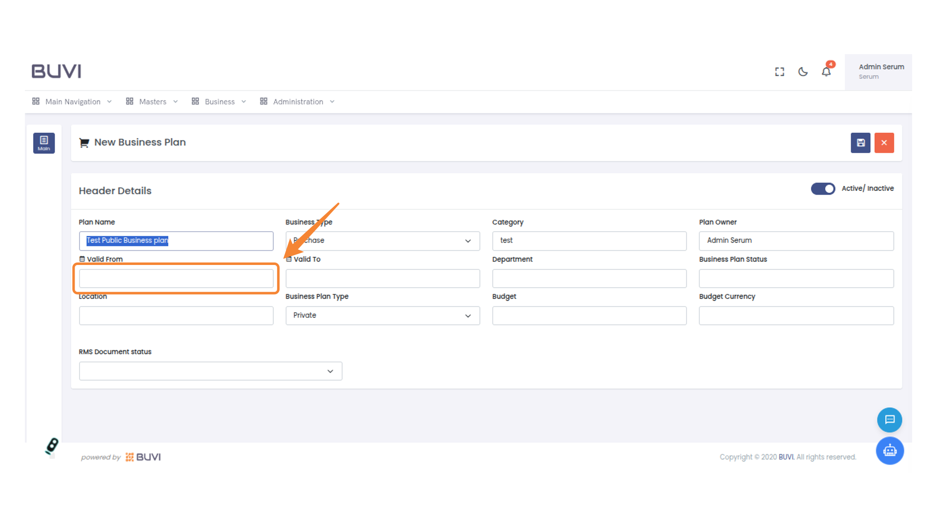 Fill Valid From Date Field