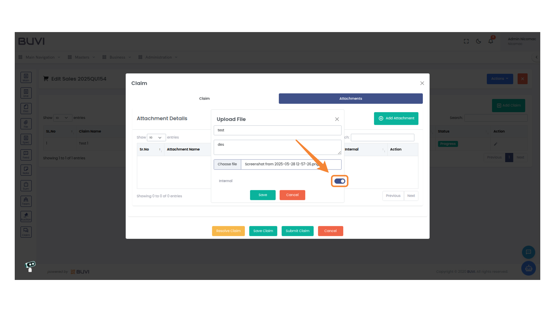 Toggle Internal Option