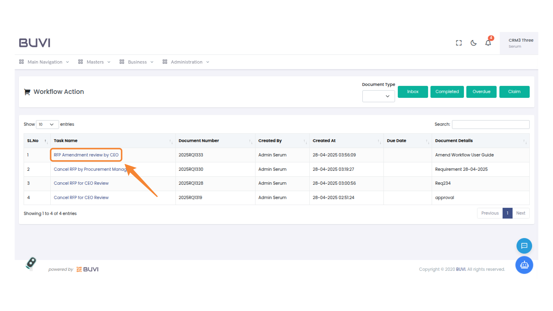 RFP Amendment Review Task