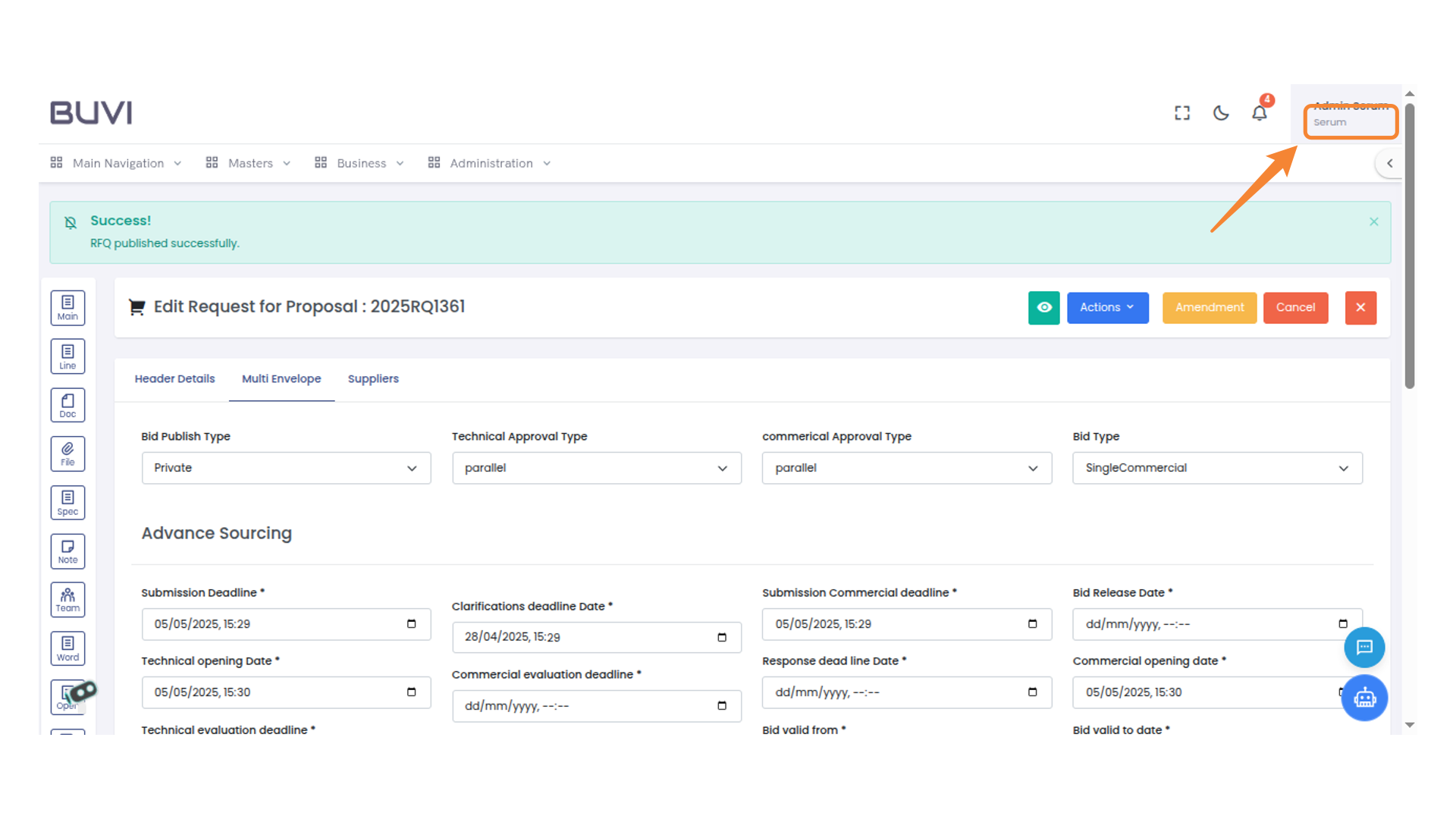 Log out from the application
