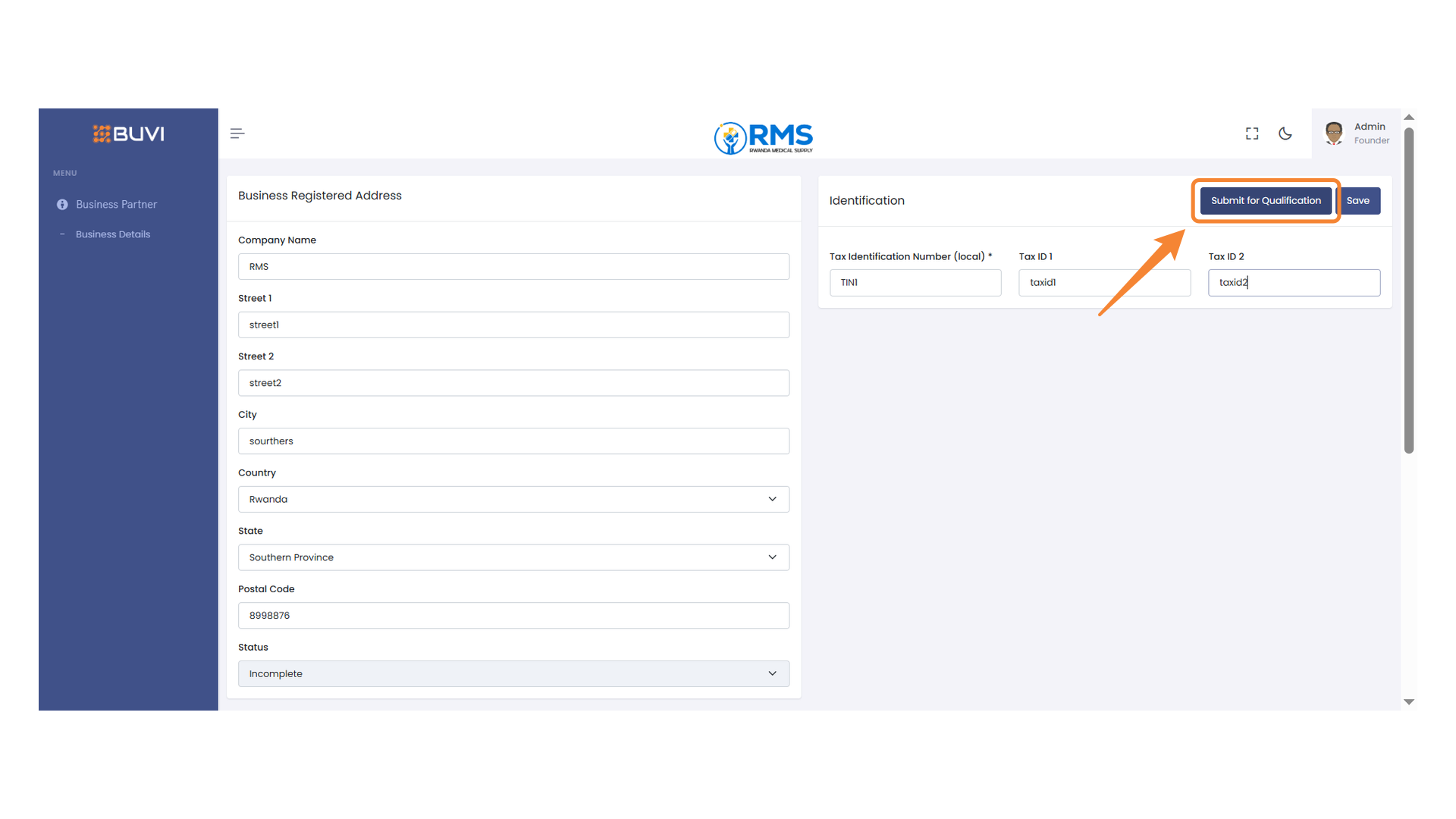 Qualification Submission Button