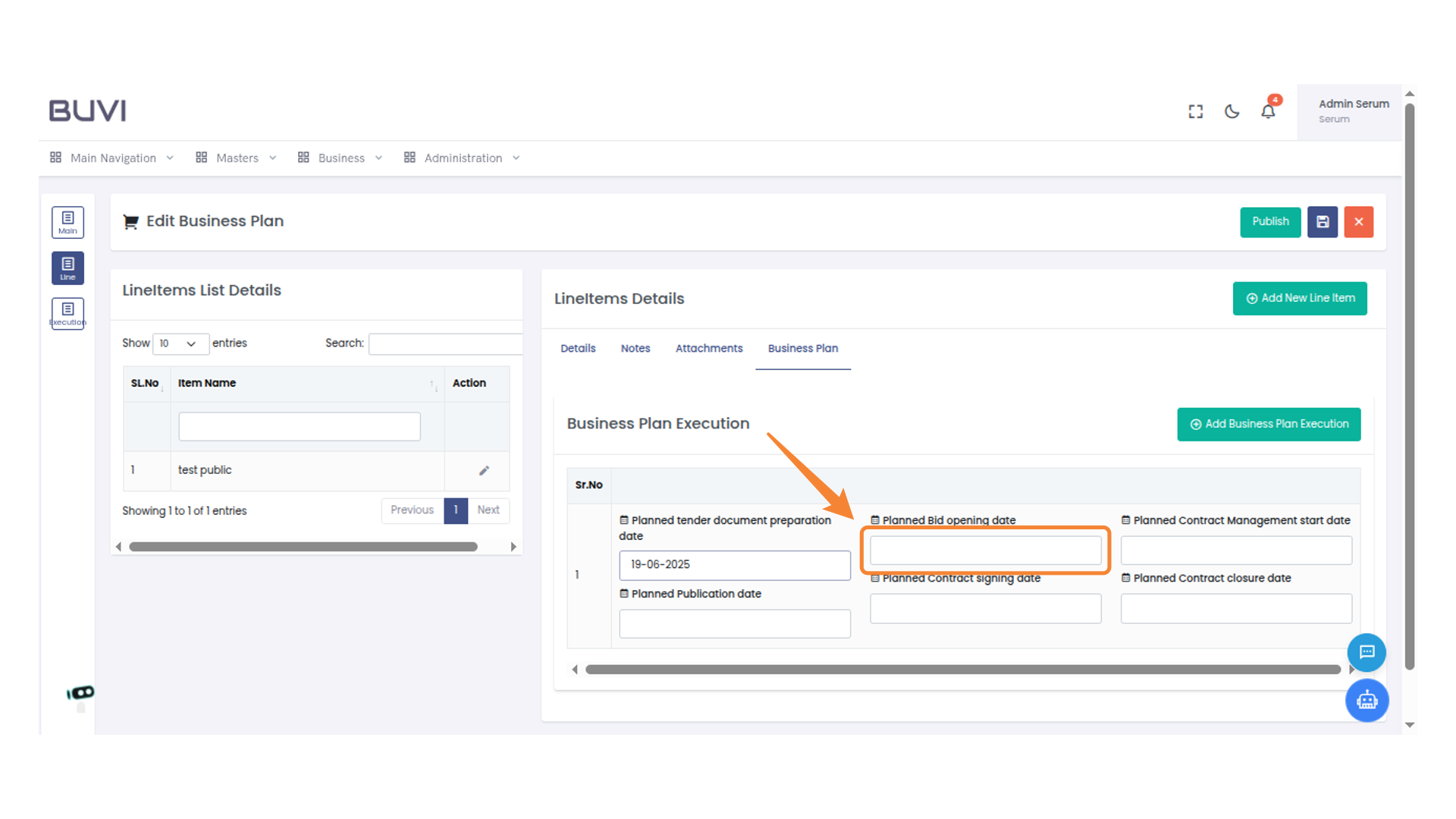 Enter Bid Opening Date
