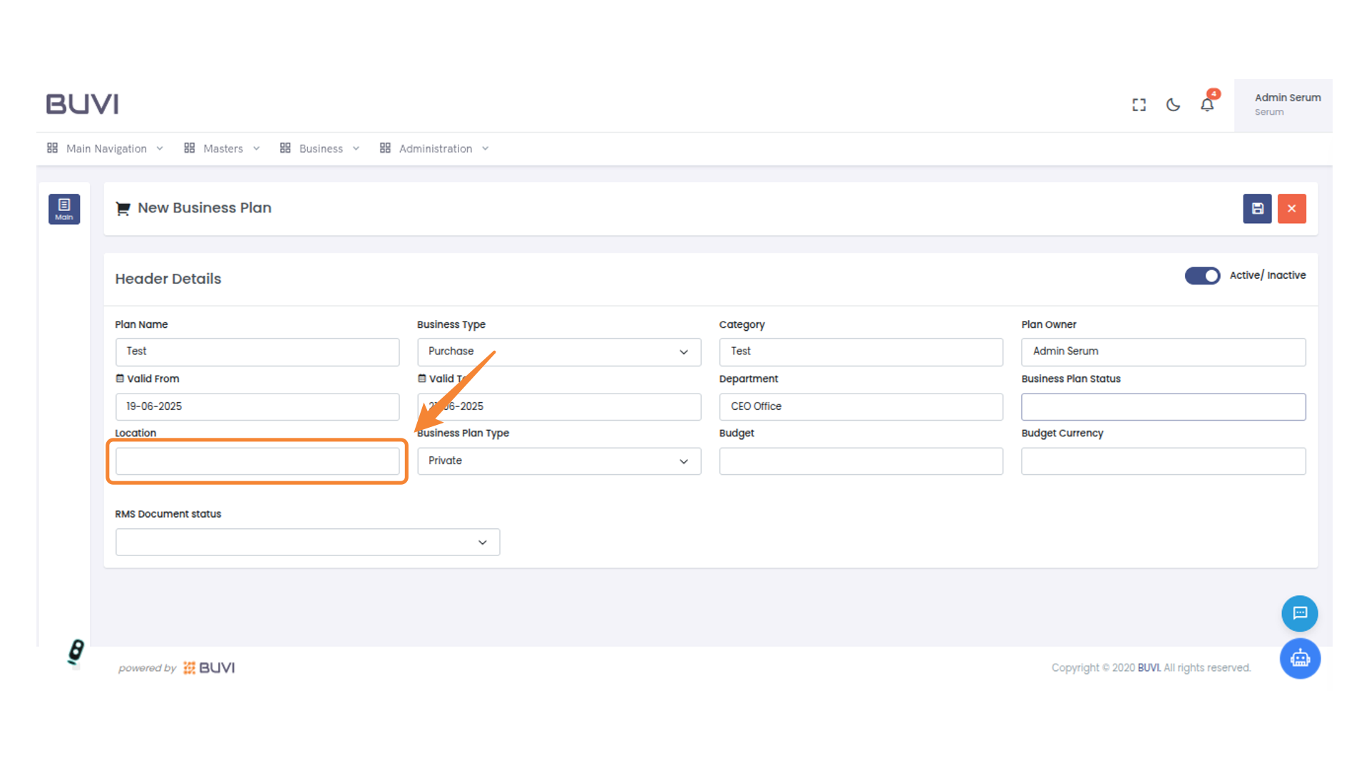 Enter Location Details