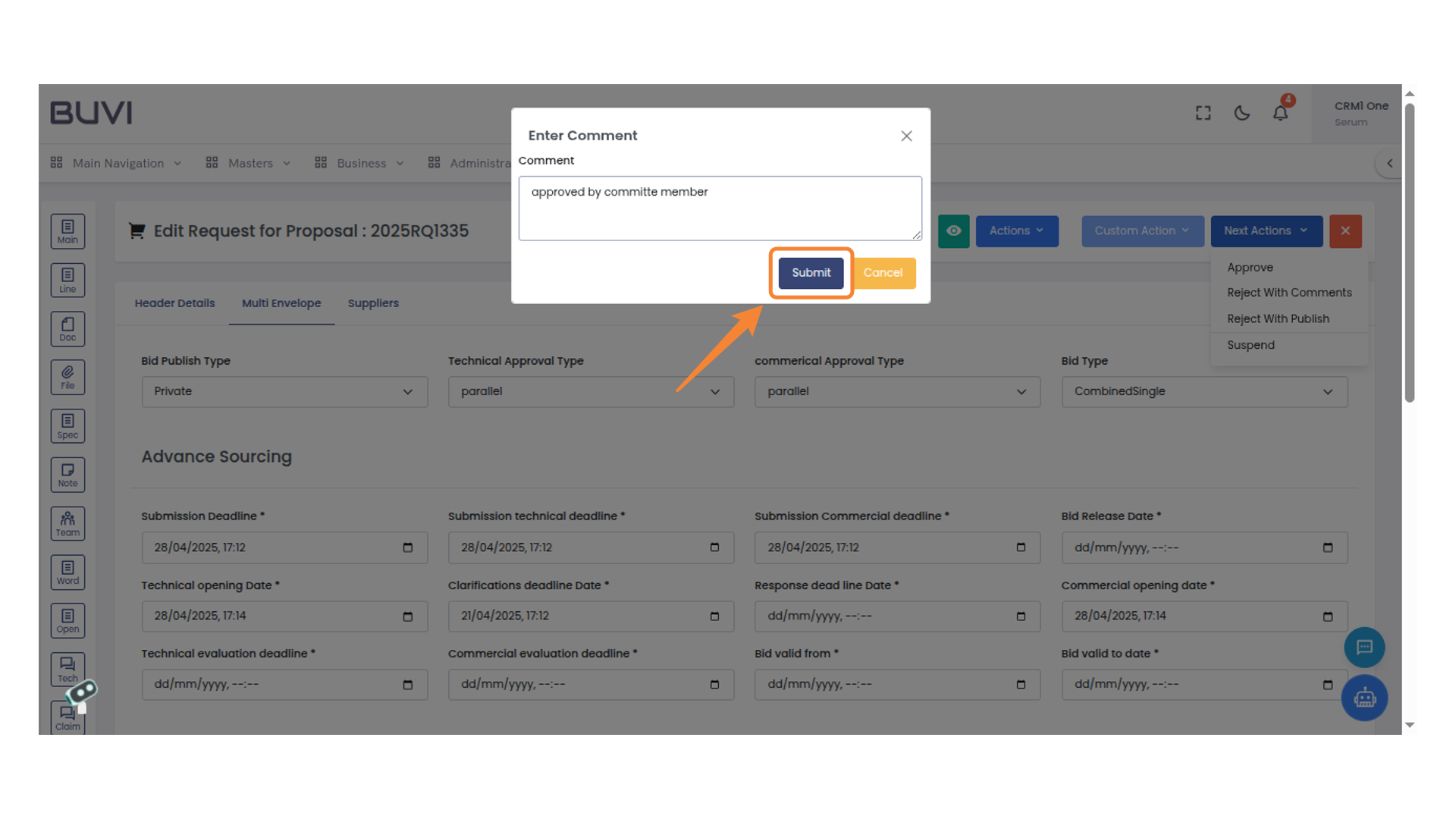 Submit Button Location