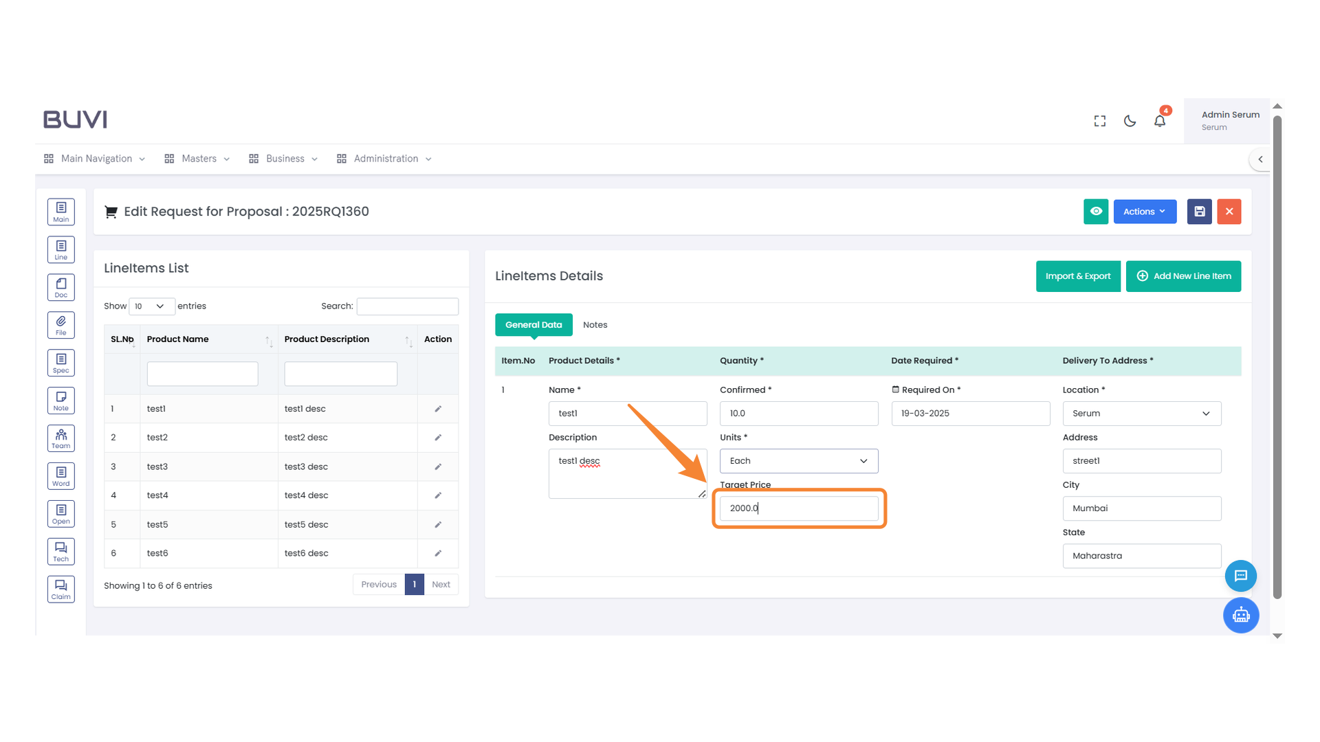 Target Price Input Field